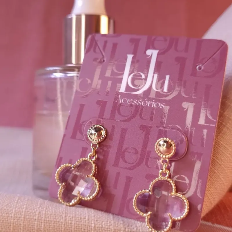 Brinco Trevo Cristal