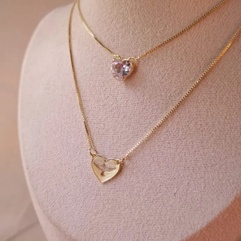 Escapulário Pomba com Zircônia