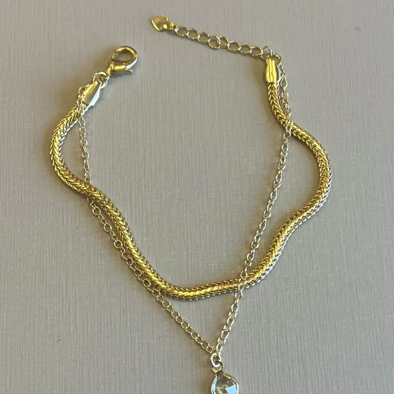 Pulseira Dupla Com Zircôna