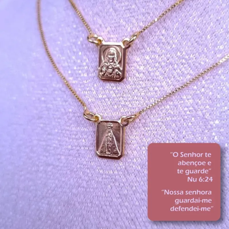 Escapulário Sagrado Coração e Nossa Senhora