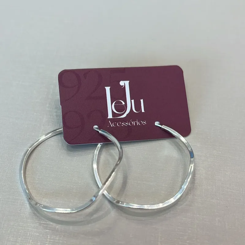 Argola Prata Ondulada