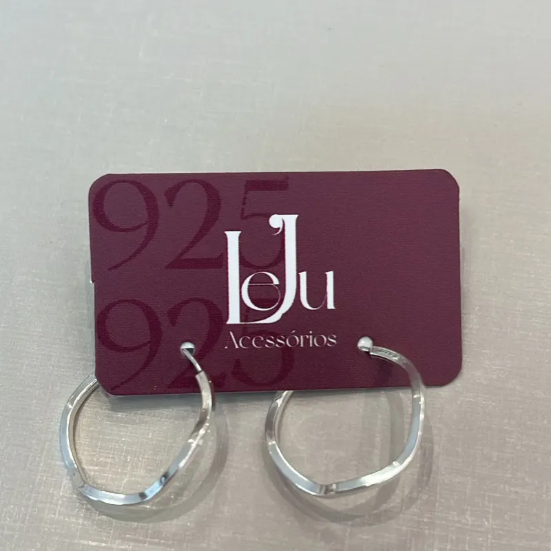 Argola Prata Ondulada