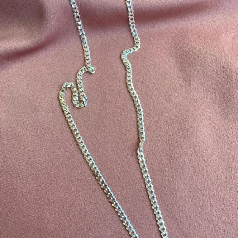 Cordão Prata Masculinho Elo Grumet