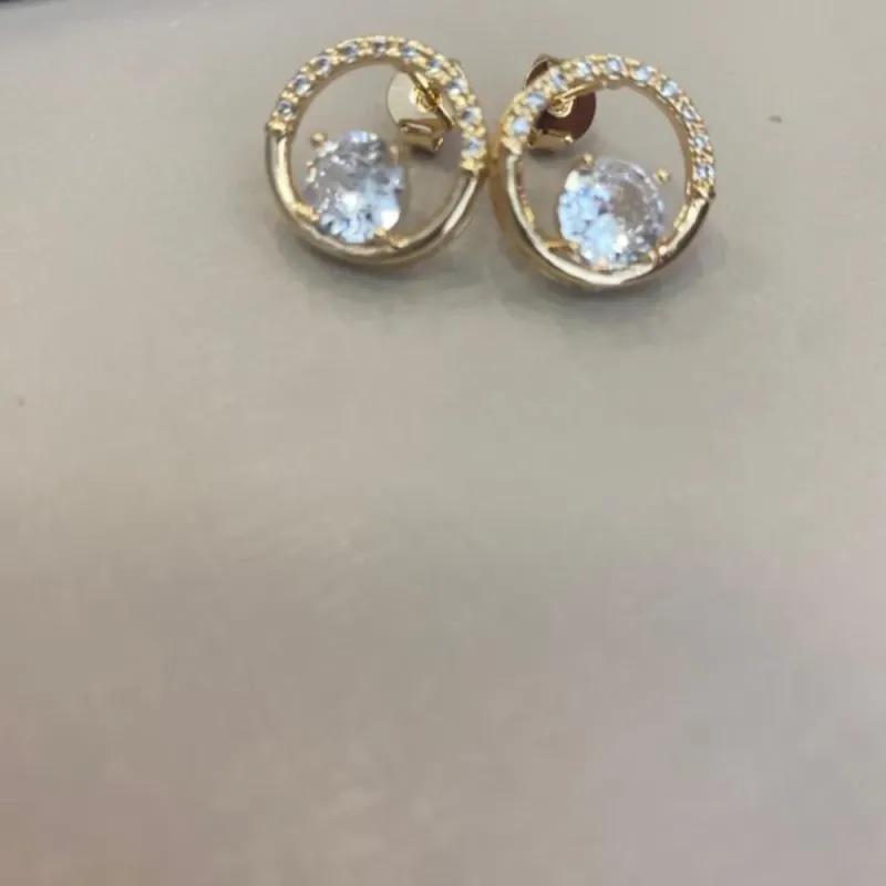 Brinco círculo cravejado