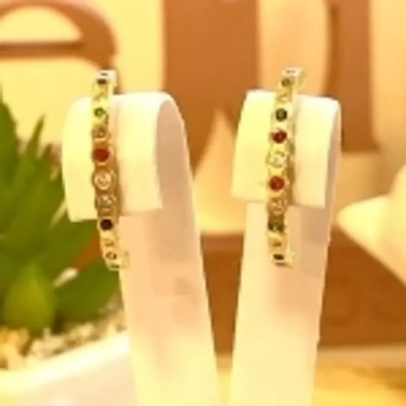 Brinco EarHook Pedras Coloridas