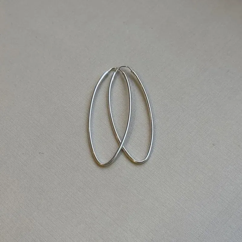 Argola Prata Oval Grande