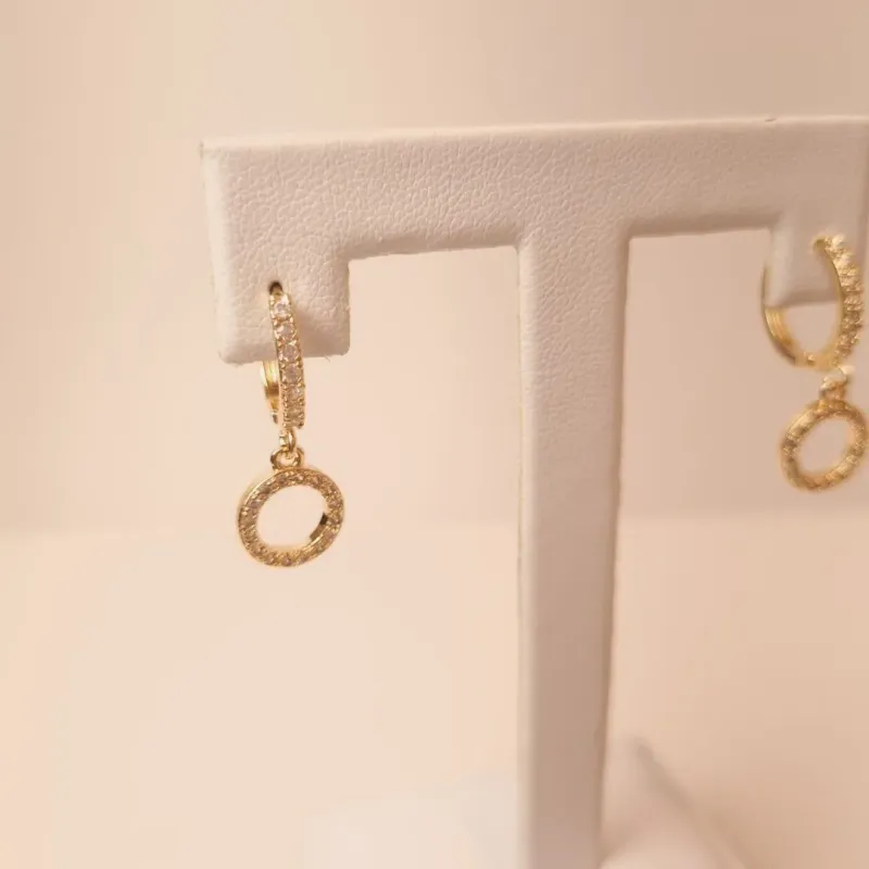 Brinco Argola Zirônia Bolinha