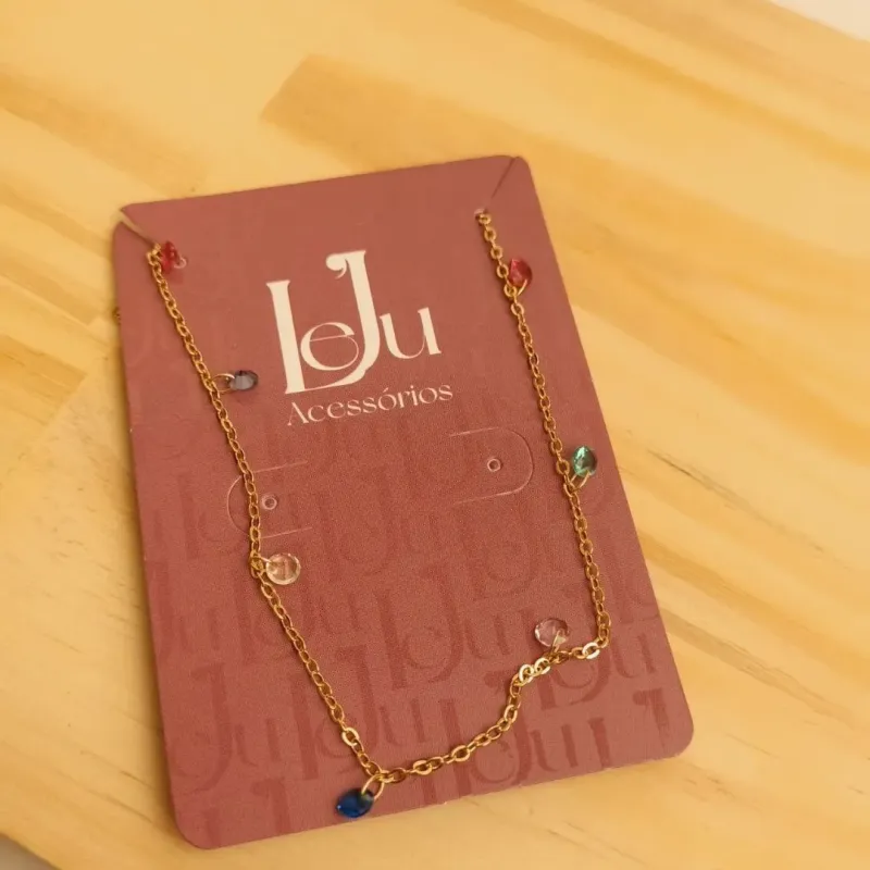 Choker Cristais Coloridos