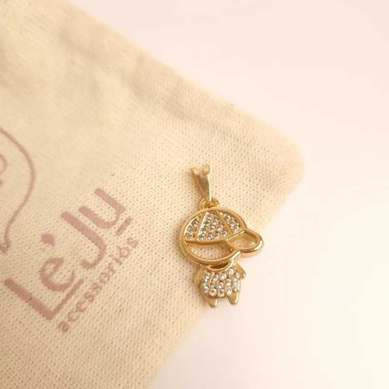 Pingente Menino Menina Cravejado