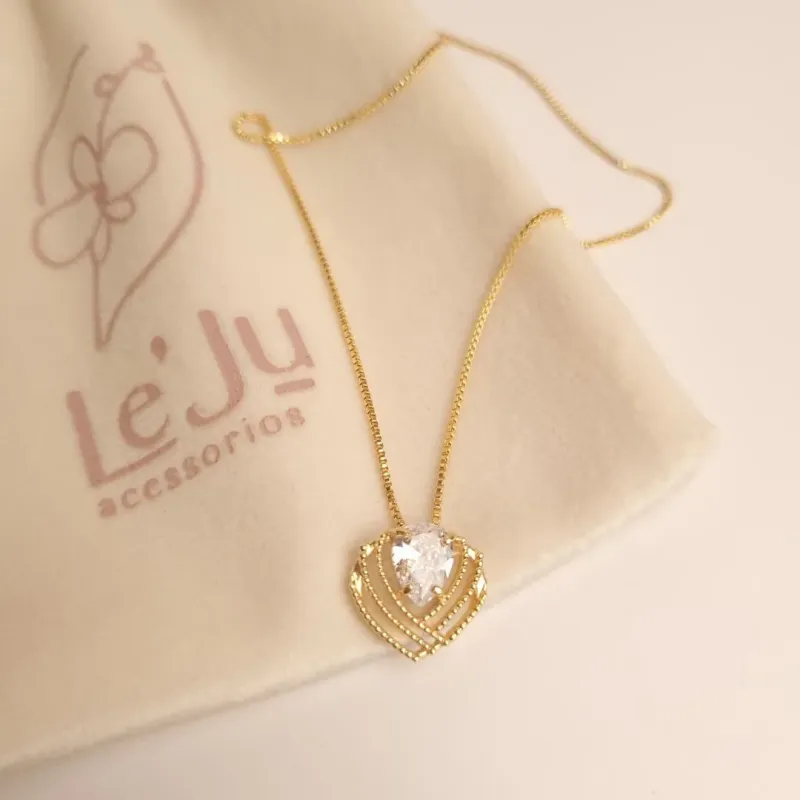 Colar Coração Ponto de Luz