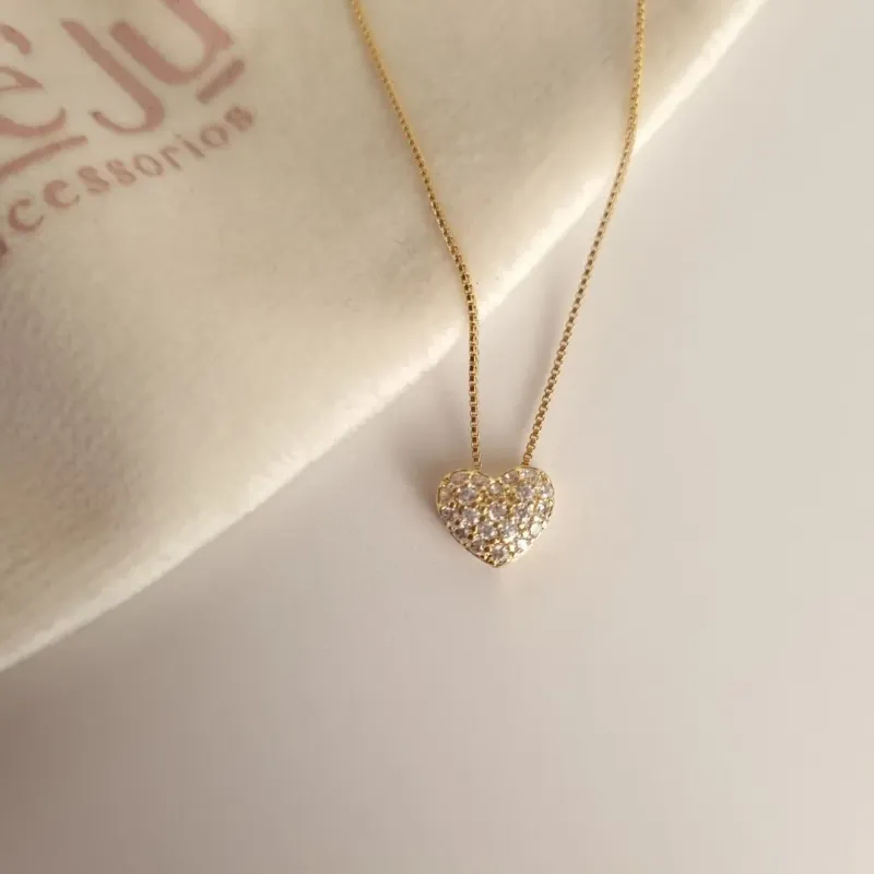 Colar Coraçãozinho Zircônia