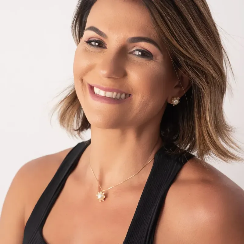 Colar Pérola com Zircônia