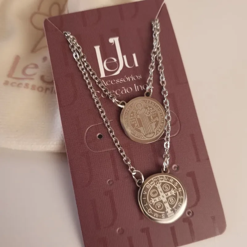 Escapulário Inox Redondo São Bento