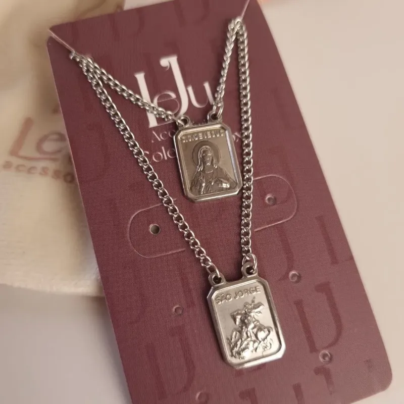 Escapulário Inox São Jorge
