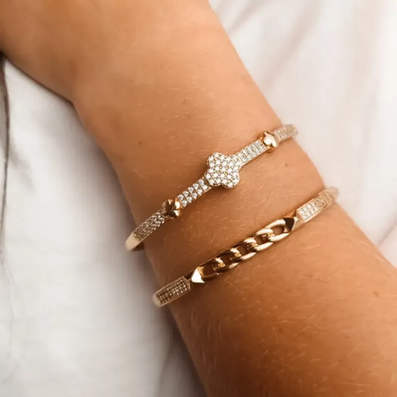 Bracelete Lux Corrente com Zirconias