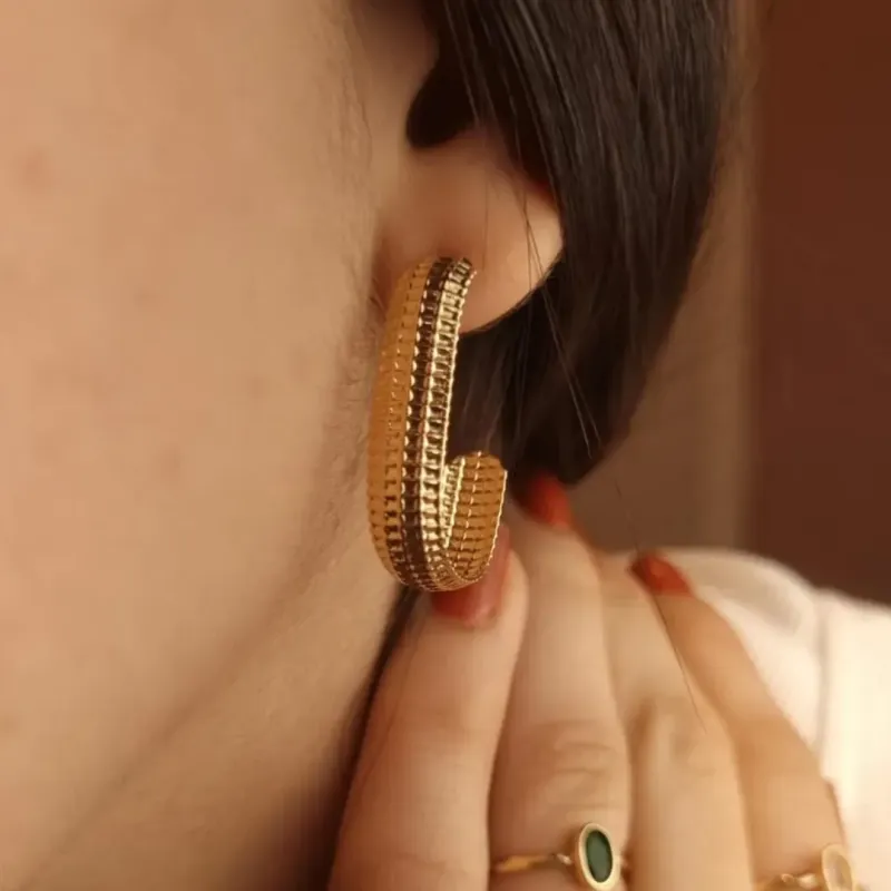 Brinco argola cromada