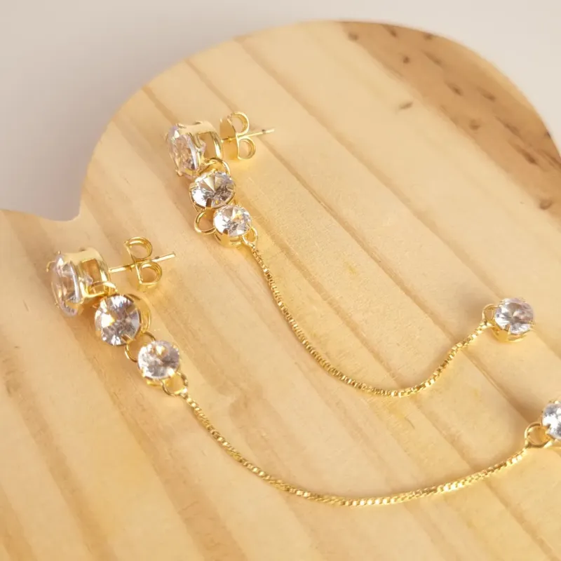 Brinco Zircônia Pendurada