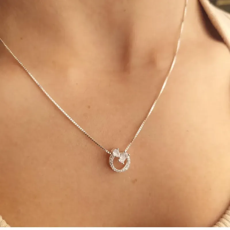 Colar Prata em Zirconias