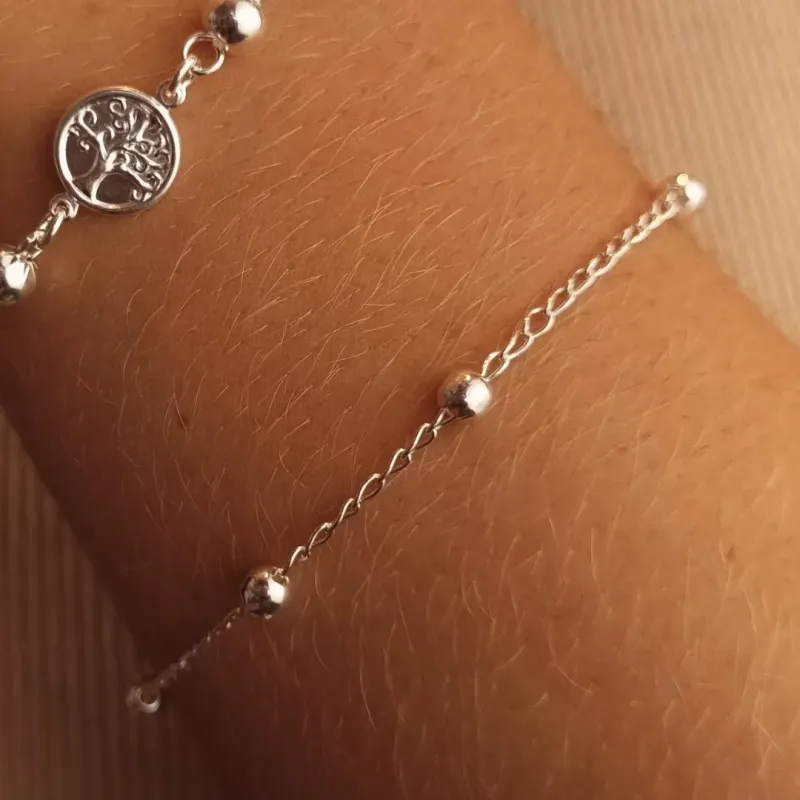 Pulseira Prata Bolinhas