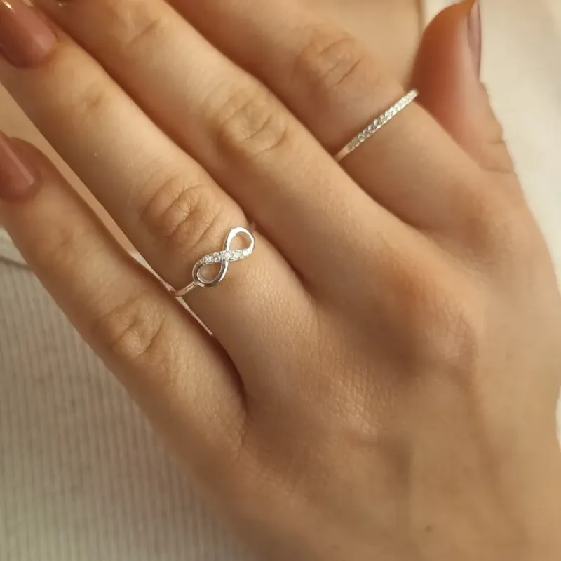 Anel Prata Infinito