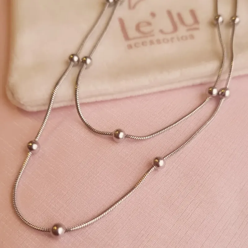 Colar Sttel Fio Alemão Bolinhas