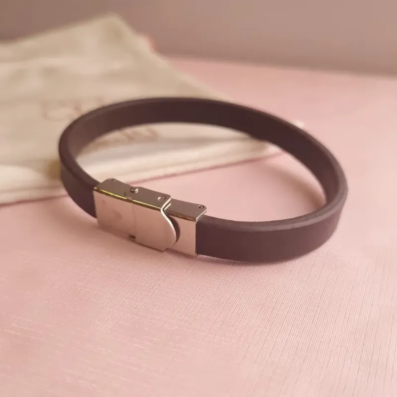 Pulseira Steel Couro Lisa