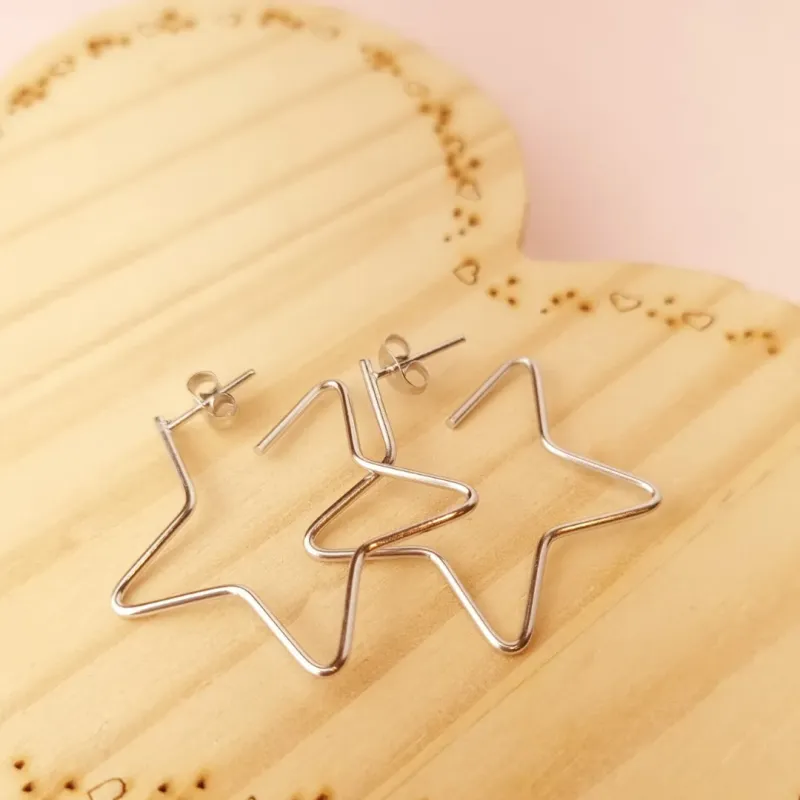 Brinco Steel Argola Estrela