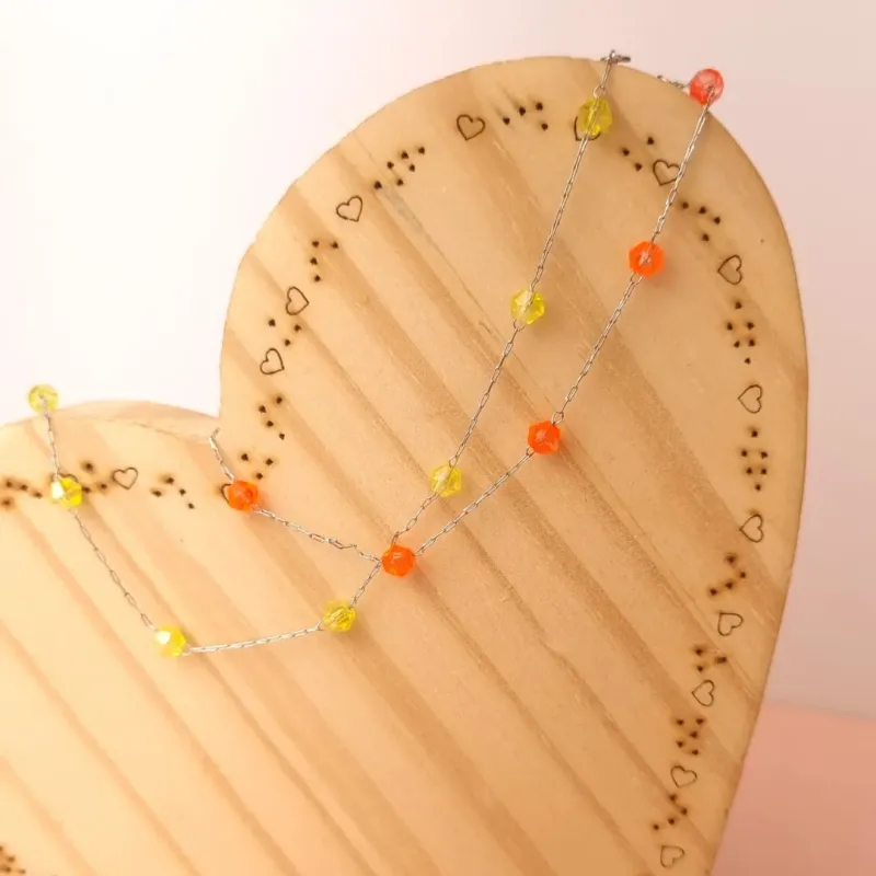 Choker Steel Bolinhas Coloridas