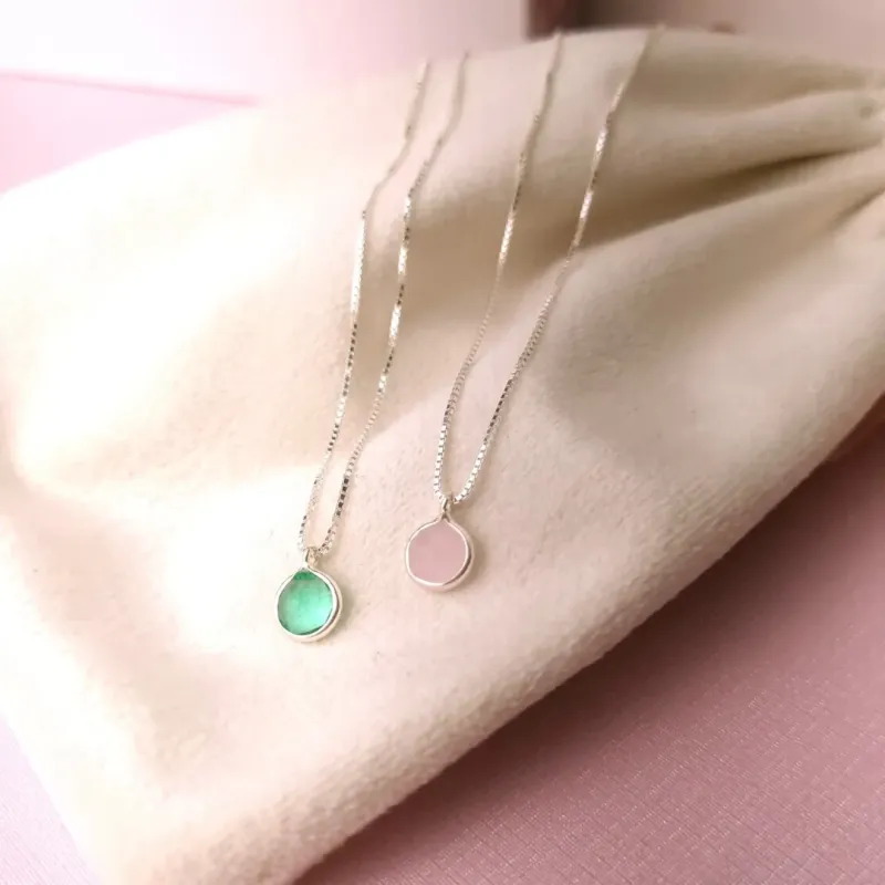 Colar prata ponto de luz color