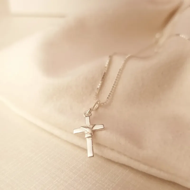 Cordão Prata Masculno Cruz P