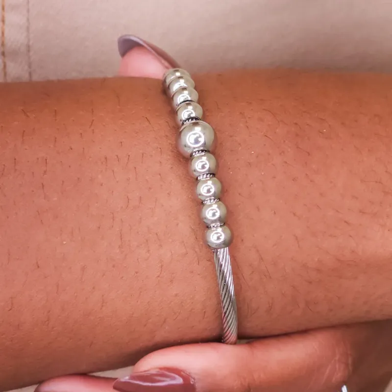 Bracelete Steel Bolinhas