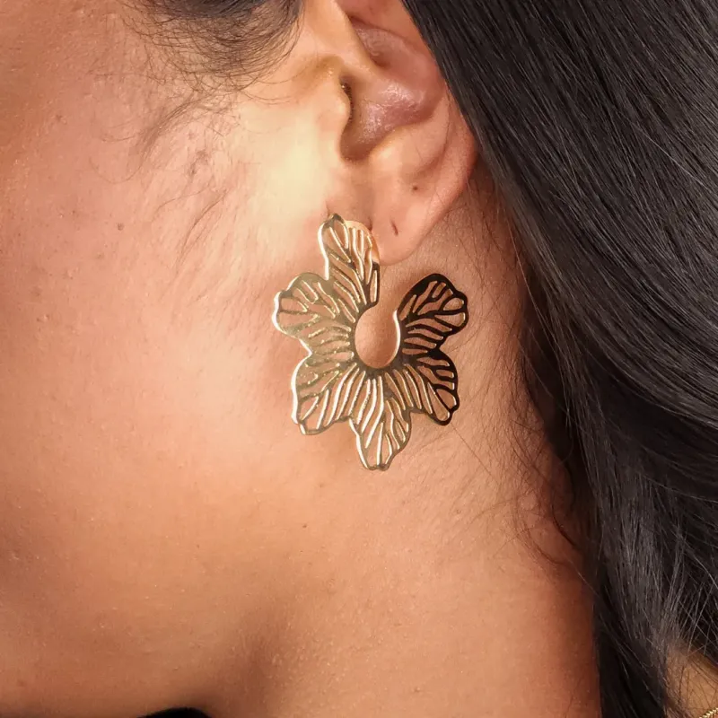 Brinco Orquídea Dourada