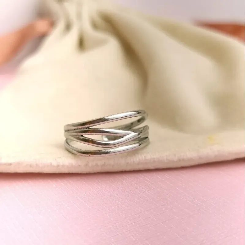 Anel Steel Linhas Trançadas