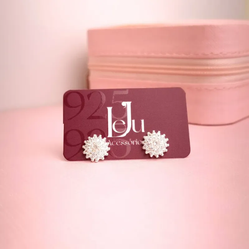 Brinco Prata Cravejado