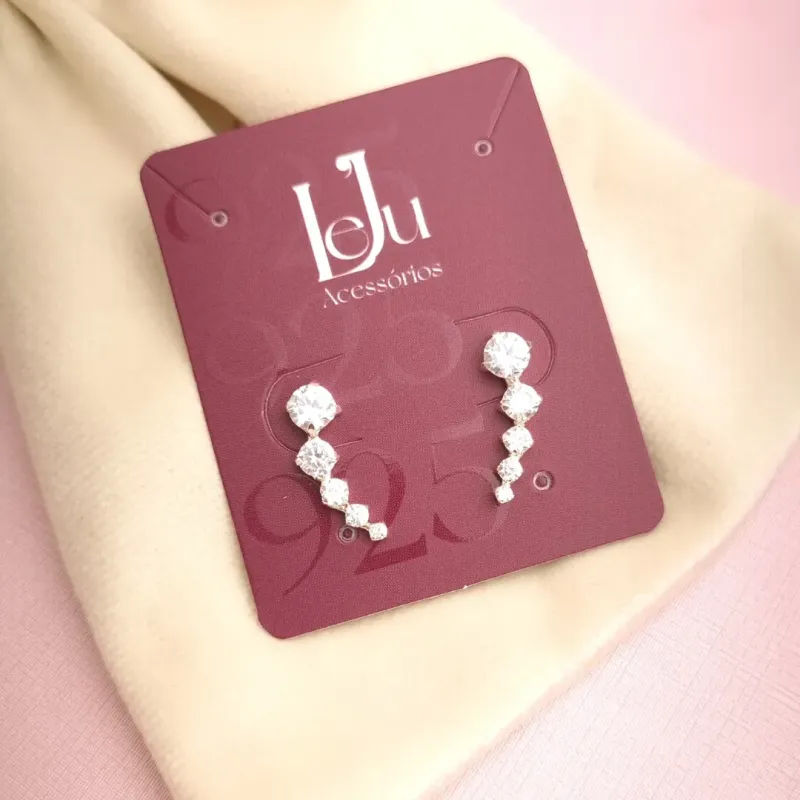 Brinco Prata EarCuf Cristal