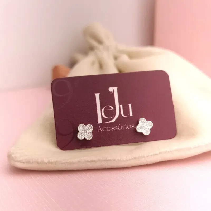 Brinco Prata Van Cleef Mini