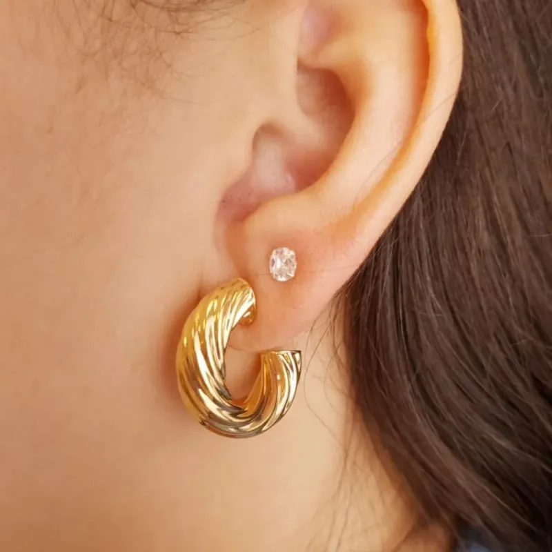 Brinco Argola Trançada Grossa