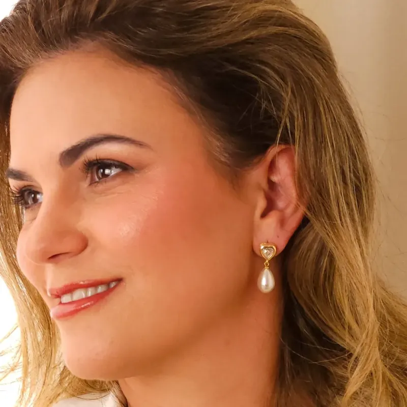 Brinco Pérola com Zircônia