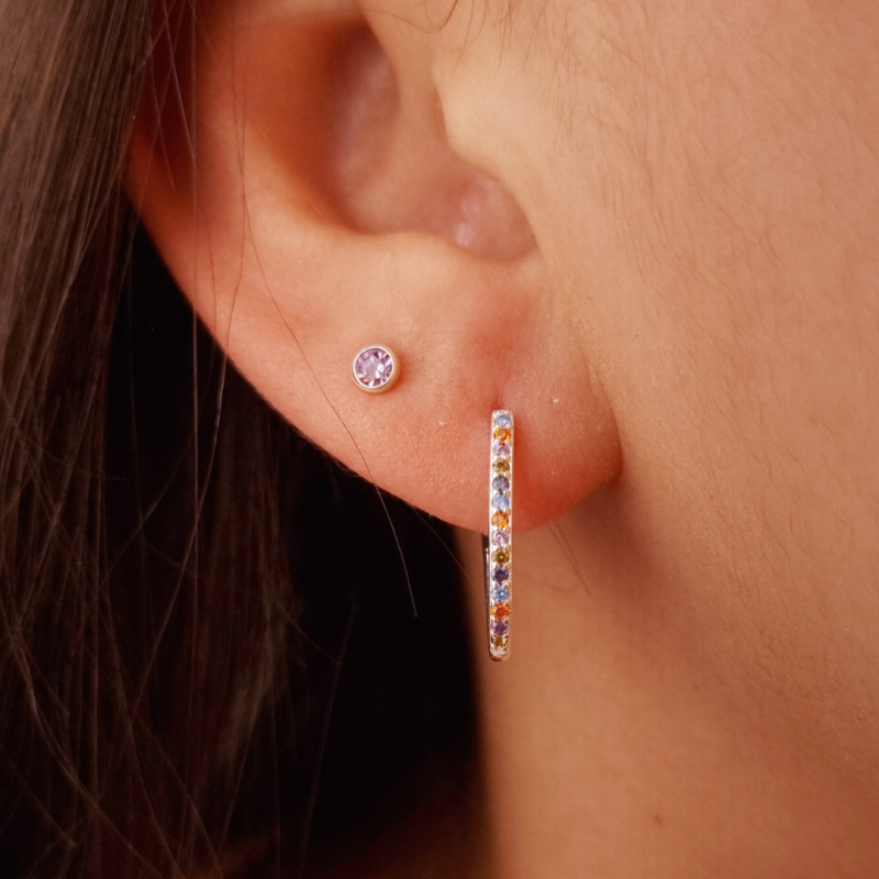 Brinco Prata Tranqueta Oval