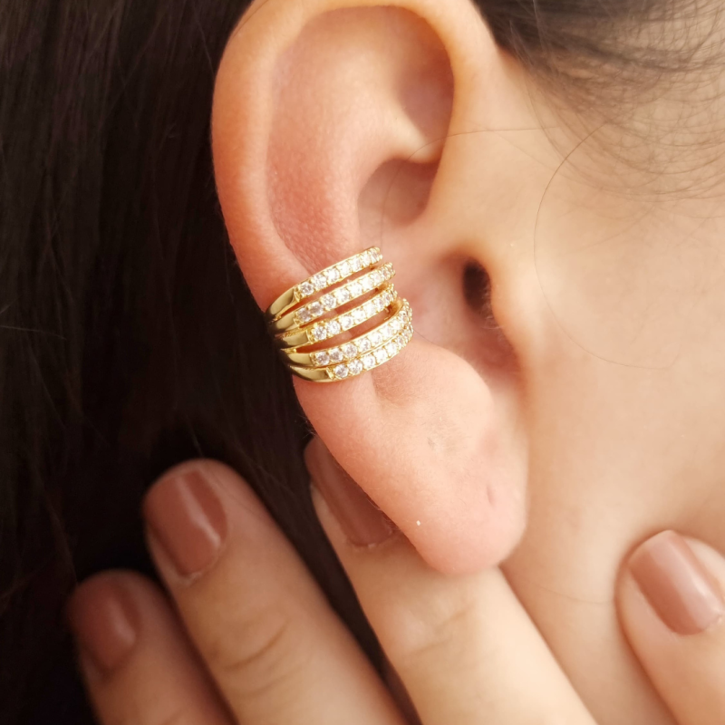 Piercing Fake 5 Listras Cravejado