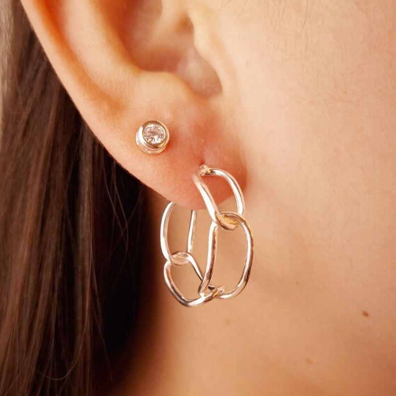 Brinco Banho de Prata Argola Vazada