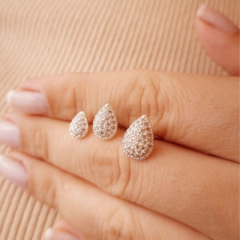 Brinco Gota Banhado a Prata