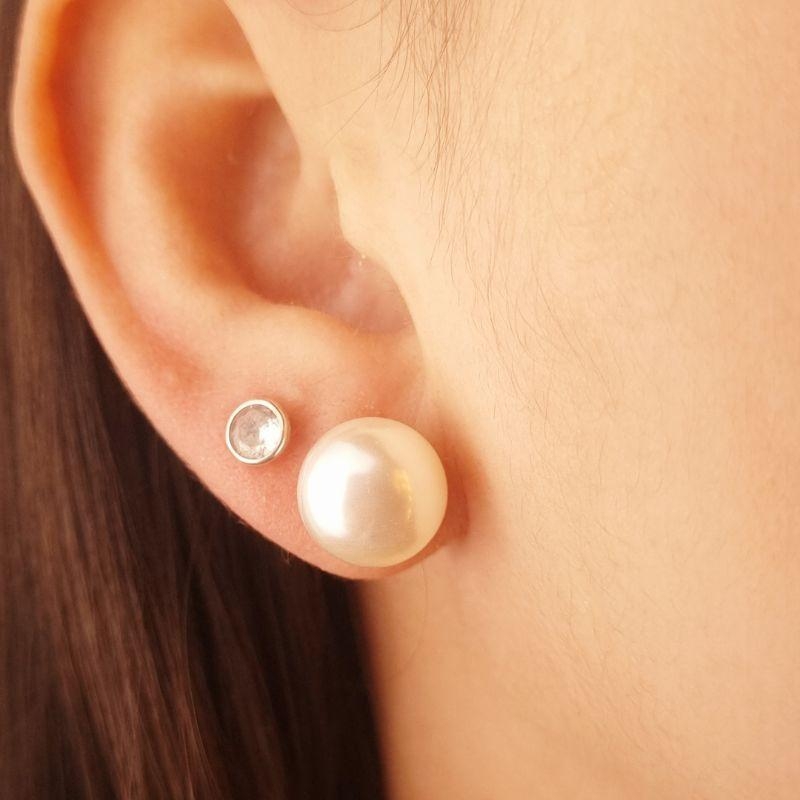 Brinco Pérola Banhada a Prata