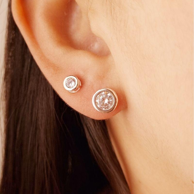 Duo Zircônia Banhado a Prata