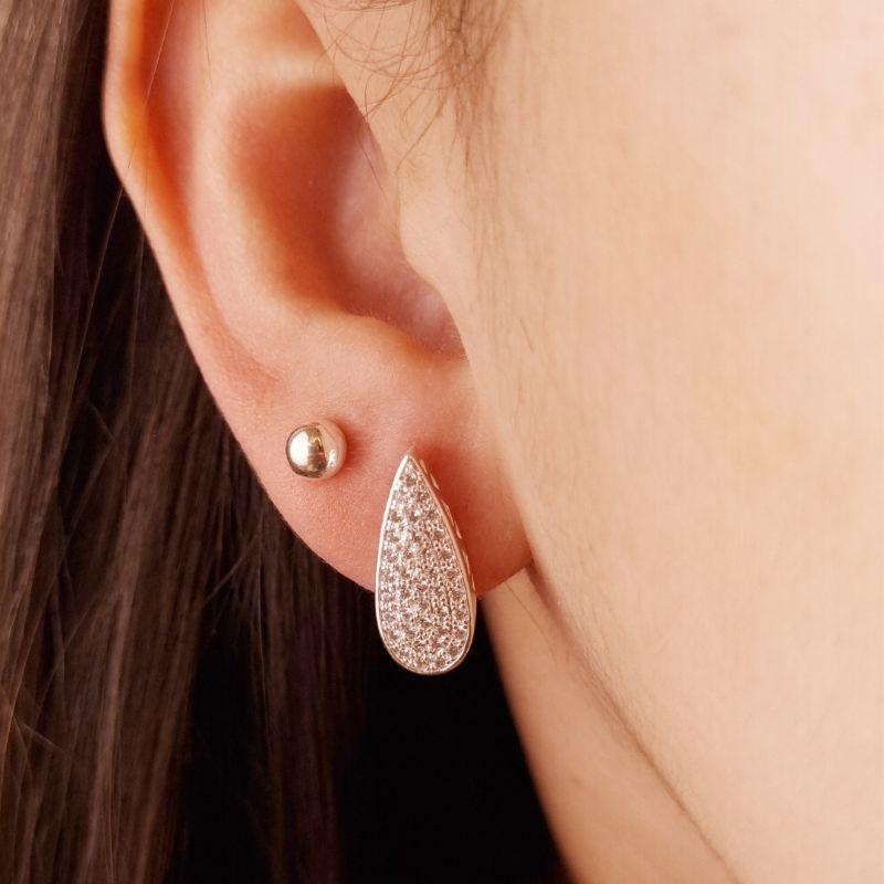 Brinco Gota com Zircônia