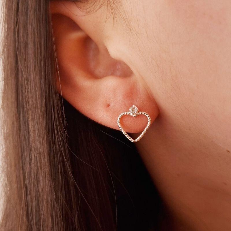 Brinco Coração Banhado a Prata