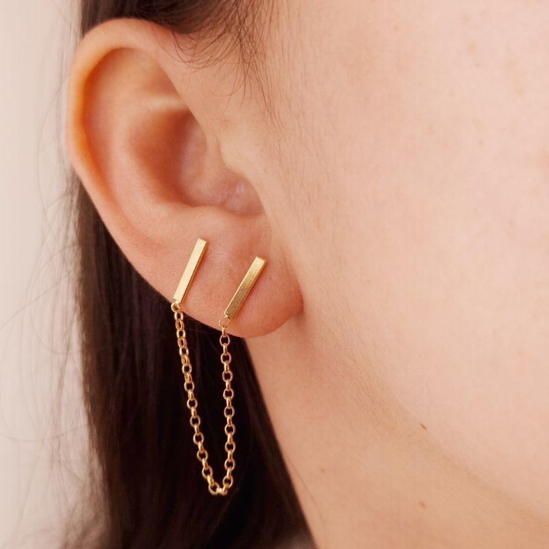 Brinco Duplo com Corrente