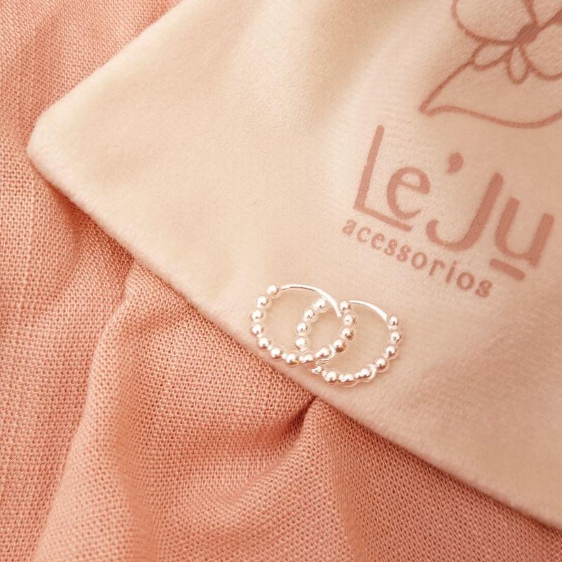 Argola Prata 925 Tranqueta Bolinha