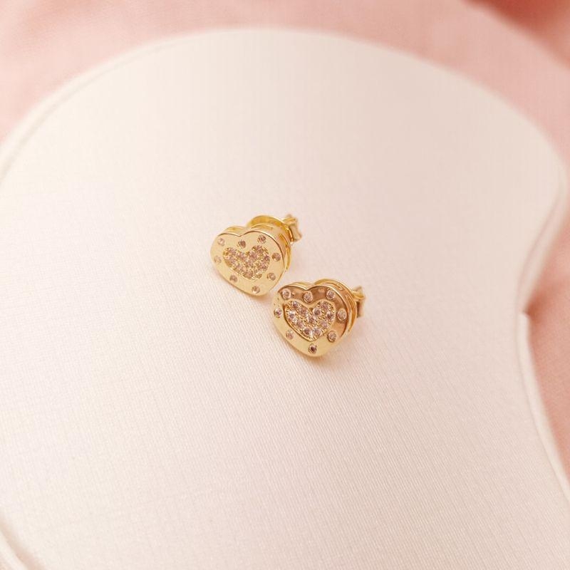 Brinco Coração Cravejado