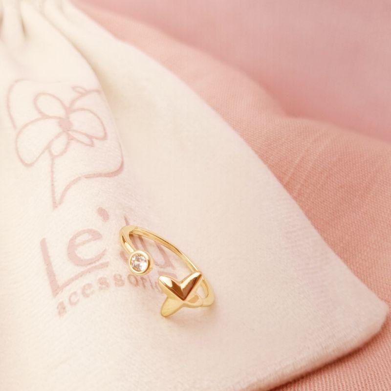 Anel Regulável com Estrela e Zircônia